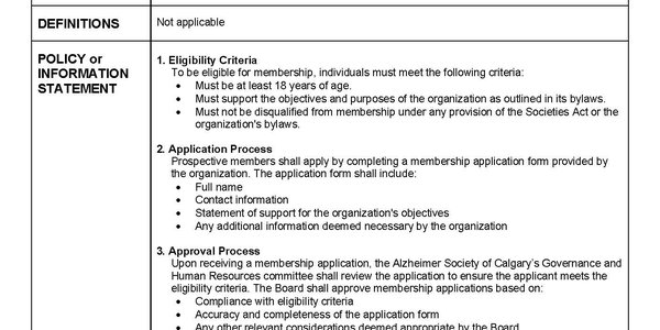 Membership Policy