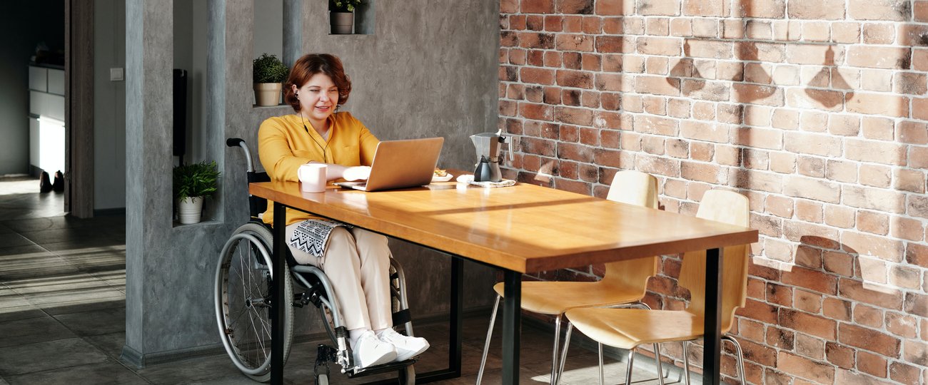 Woman in wheelchair